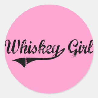 Whiskey Girl Classic Round Sticker