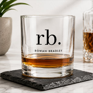 Whiskey Glass Custom Monogram Rocks Glass Gift