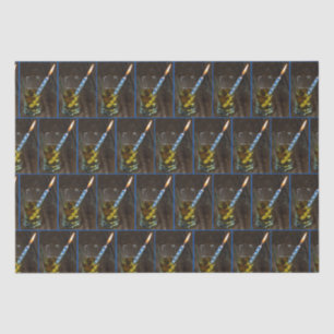 Whiskey Glass with Birthday Candle Tissue Paper