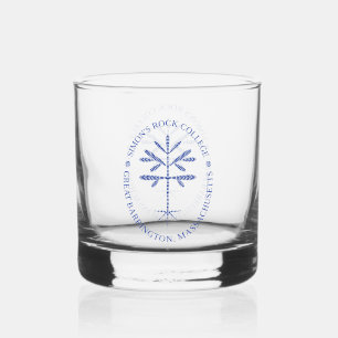 Whiskey Glass with the Simon's Rock Seal in Blue