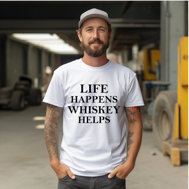 Whiskey helps funny alcohol sayings T-Shirt (Creator Uploaded)