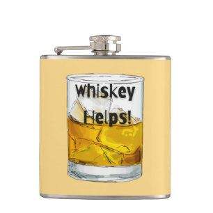 Whiskey Helps! Hip Flask