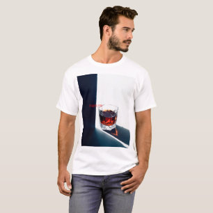 Whiskey in a Crystal Glass. Minimalist Art T-Shirt