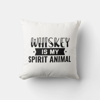 Whiskey is my spirit animal cushion