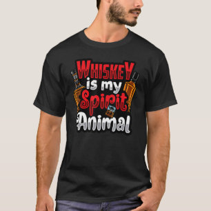 Whiskey Is My Spirit Animal Drinks Shot Men Women  T-Shirt