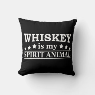 Whiskey is my spirit animal funny alcohol sayings cushion