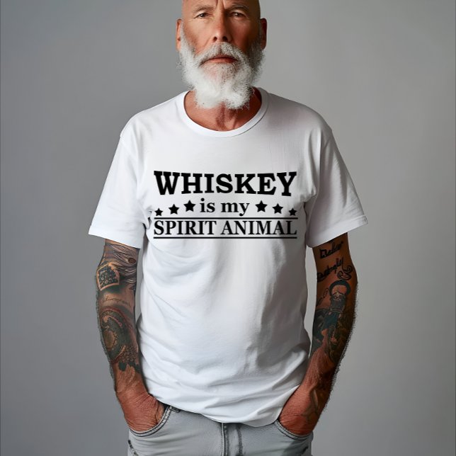 Whiskey is my spirit animal funny alcohol sayings T-Shirt (Creator Uploaded)
