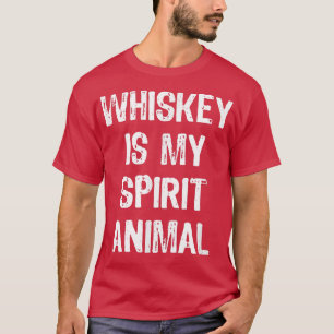 Whiskey Is My Spirit Animal Funny Drinking Christm T-Shirt