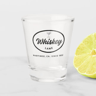 Whiskey Lane Retro Logo Shot Glass