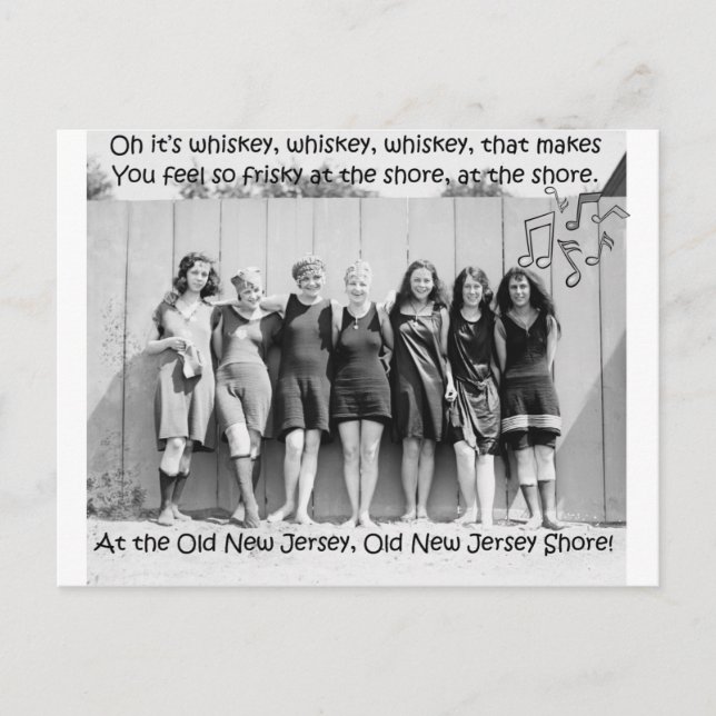 Whiskey Makes You Friskey At The Old NJ Shore Postcard (Front)