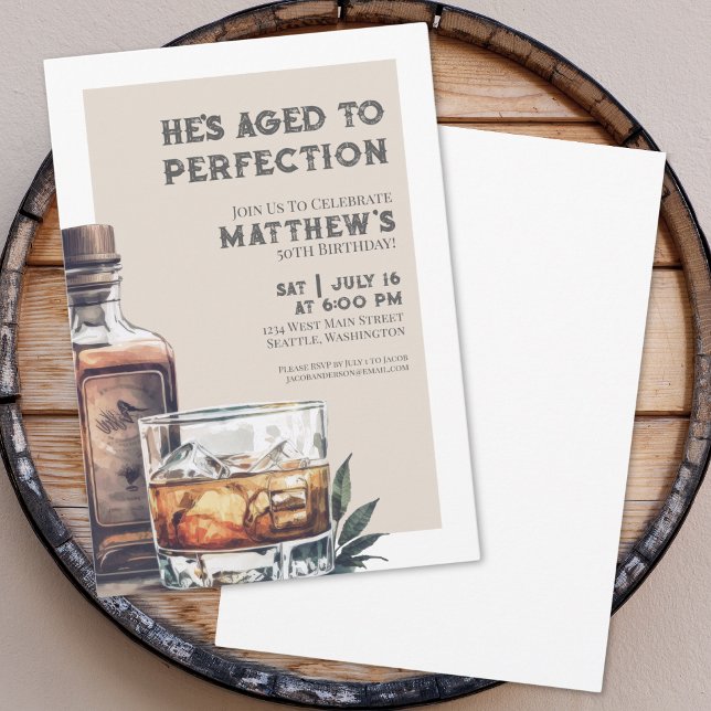 Whiskey Men's Birthday Party Invitation (Whiskey Men's Birthday Party Invitation )