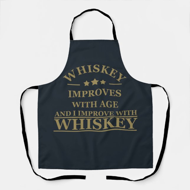Whiskey quotes funny alcohol sayings gifts apron (Front)