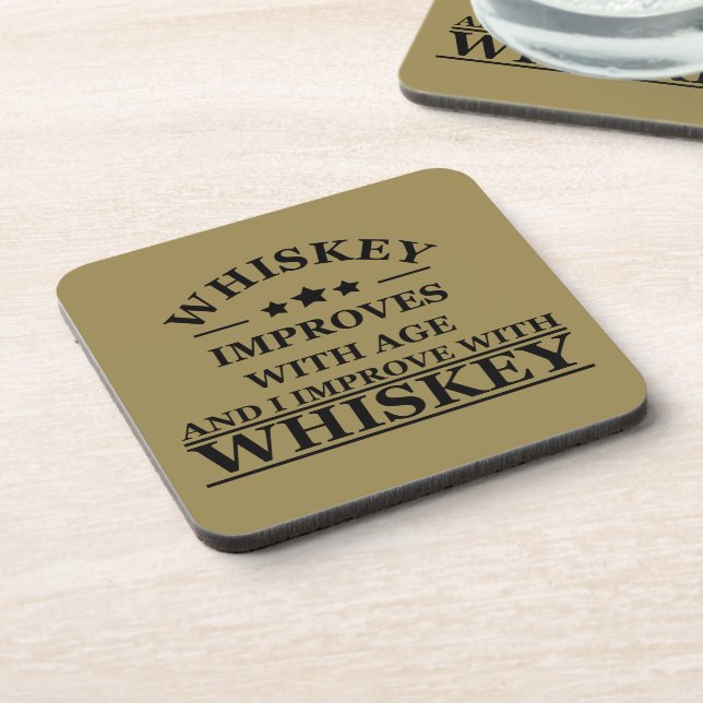 Whiskey quotes funny alcohol sayings gifts coaster (Left Side)