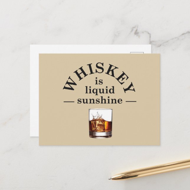 Whiskey quotes funny alcohol sayings gifts holiday postcard (Front/Back In Situ)