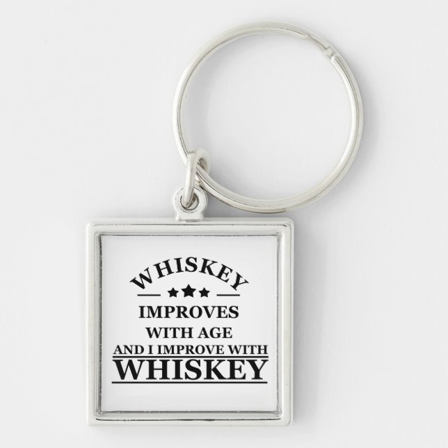 Whiskey quotes funny alcohol sayings gifts key ring (Front)