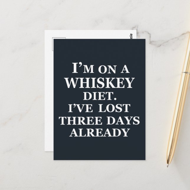 Whiskey quotes funny alcohol sayings gifts postcard (Front/Back In Situ)