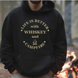 Whiskey quotes funny camping camper sayings  hoodie