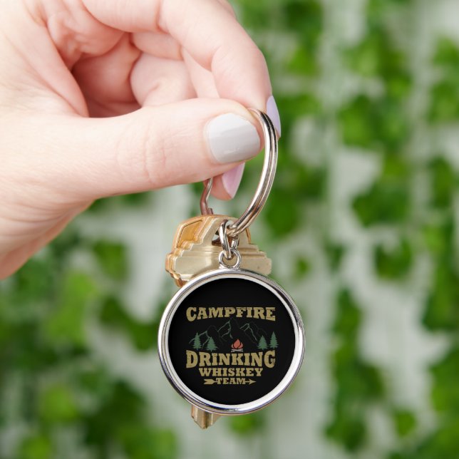 Whiskey quotes funny camping camper sayings  key ring (Hand)