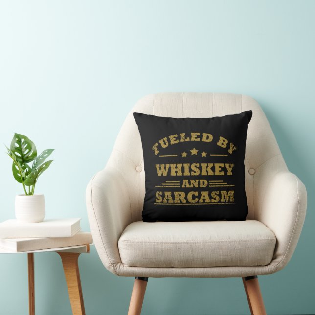 Whiskey quotes funny drinking alcohol sayings cushion (Chair)