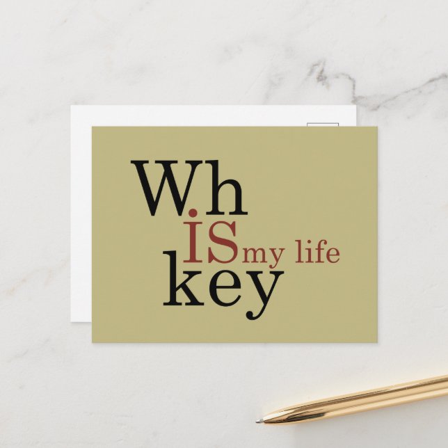 Whiskey quotes funny drinking alcohol sayings holiday postcard (Front/Back In Situ)