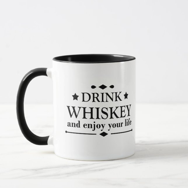 Whiskey quotes funny drinking alcohol sayings  mug (Left)
