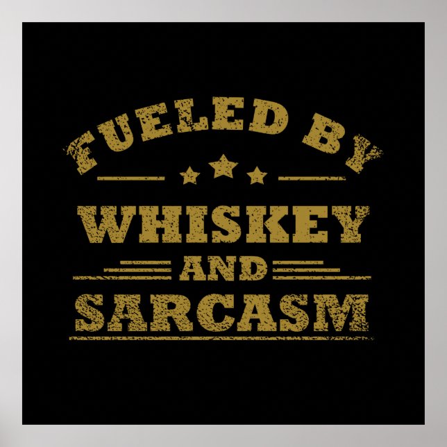 Whiskey quotes funny drinking alcohol sayings poster (Front)