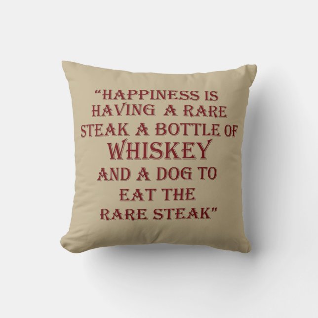Whiskey quotes funny drinking sayings cushion (Front)