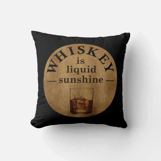 Whiskey quotes funny drinking sayings cushion (Front)
