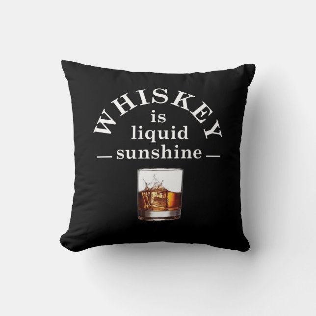 Whiskey quotes funny drinking sayings cushion (Front)