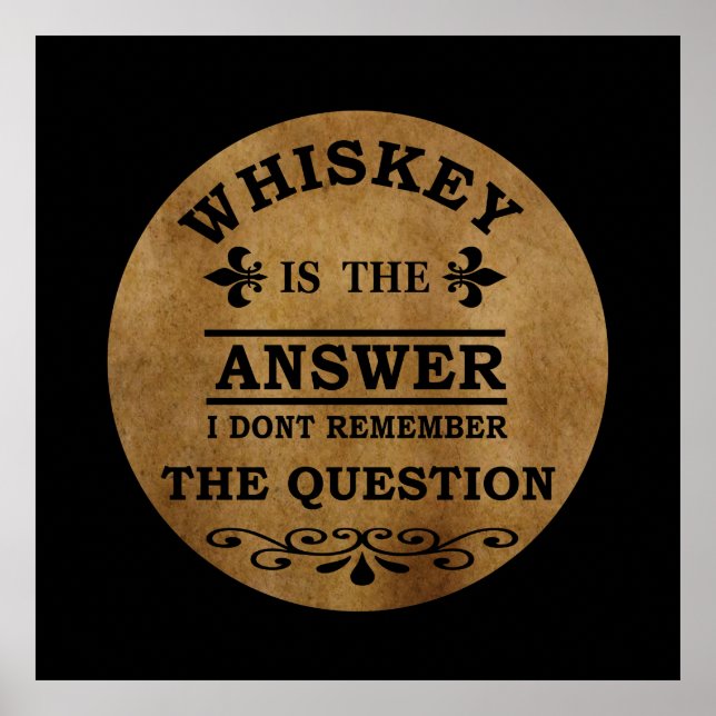 Whiskey quotes funny drinking sayings poster (Front)