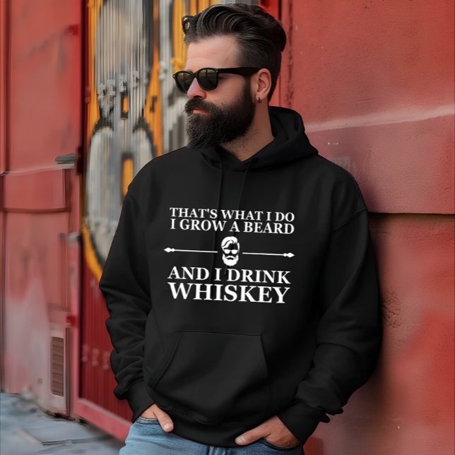 Whiskey quotes with funny bearded sayings hoodie (Creator Uploaded)