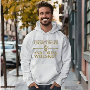 Whiskey quotes with funny bearded sayings hoodie