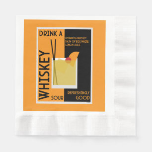 Whiskey Sour Cocktail Napkin