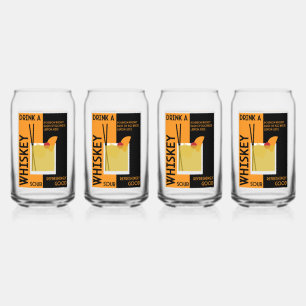 Whiskey Sour Cocktail Paper Coaster Can Glass