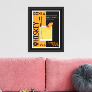 Whiskey Sour Cocktail   Paper Coaster Canvas Print