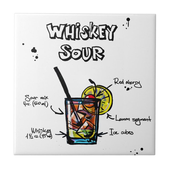 Whiskey Sour Cocktail  Recipe Tile (Front)