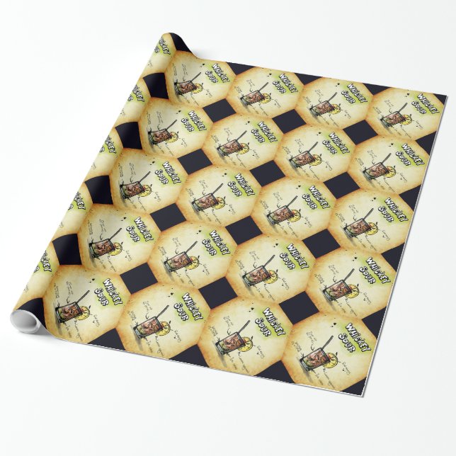 Whiskey Sour Wrapping Paper (Unrolled)