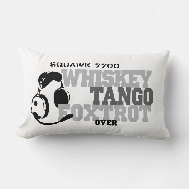 Whiskey Tango Foxtrot - Aviation Humour Lumbar Cushion (Front)