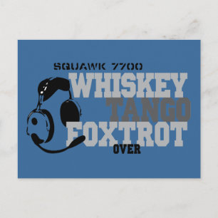 Whiskey Tango Foxtrot - Aviation Humour Postcard