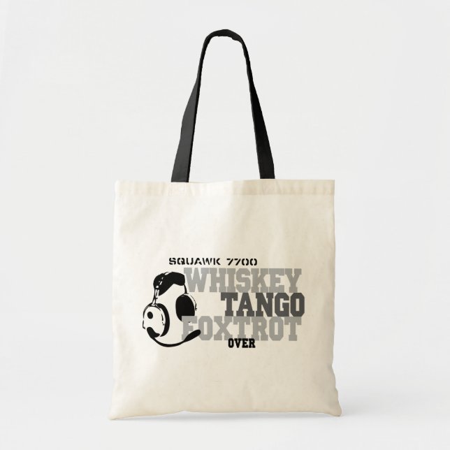 Whiskey Tango Foxtrot - Aviation Humour Tote Bag (Front)