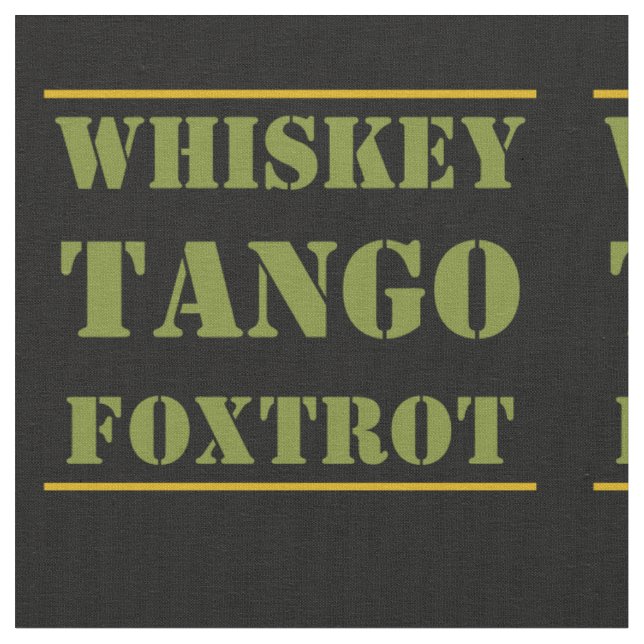 Whiskey Tango Foxtrot WTF Green Camouflage Fabric (Close Up)