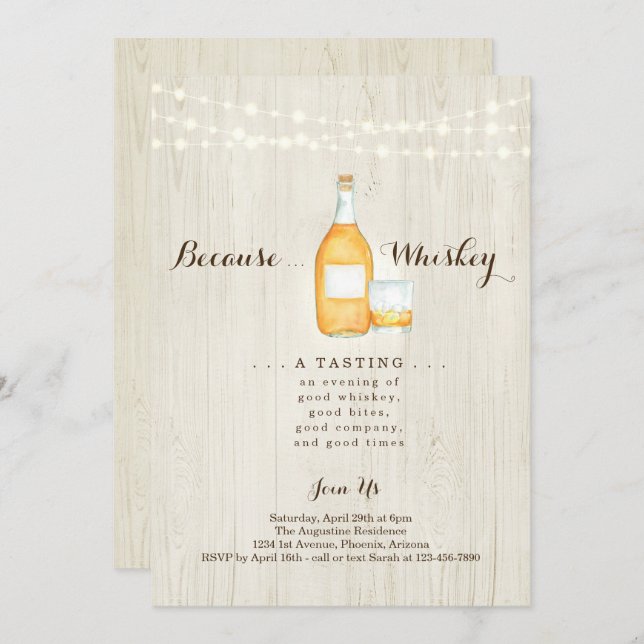 Whiskey Tasting Party Invitation (Front/Back)