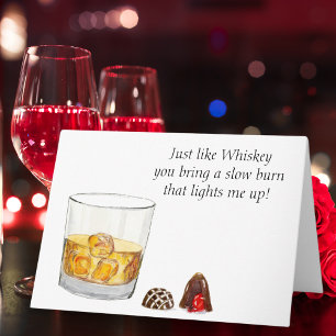 Whiskey Watercolor With Chocolate Truffles Card
