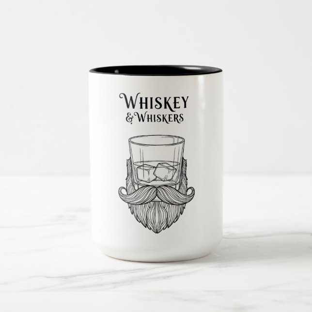 Whiskey & Whiskers Two-Tone Coffee Mug (Center)
