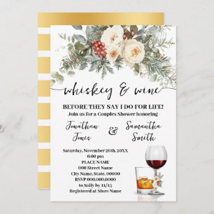 Whiskey & Wine Before I do for Life Winter Shower Invitation