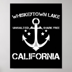 Whiskeytown lake california funny fishing camping poster