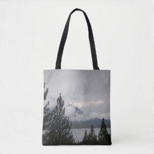Whiskeytown Lake with the misting fog... Tote Bag