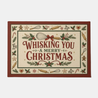 Whisking You A Merry Christmas Kitchen Mat