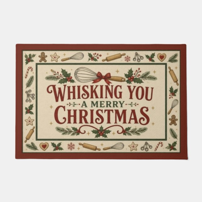 Whisking You A Merry Christmas Kitchen Mat (Front)