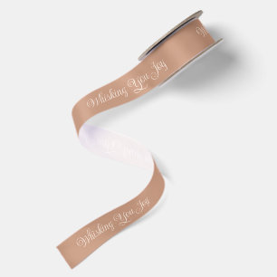 Whisking You Joy   Cosy Warm Cinnamon Beige  Satin Ribbon